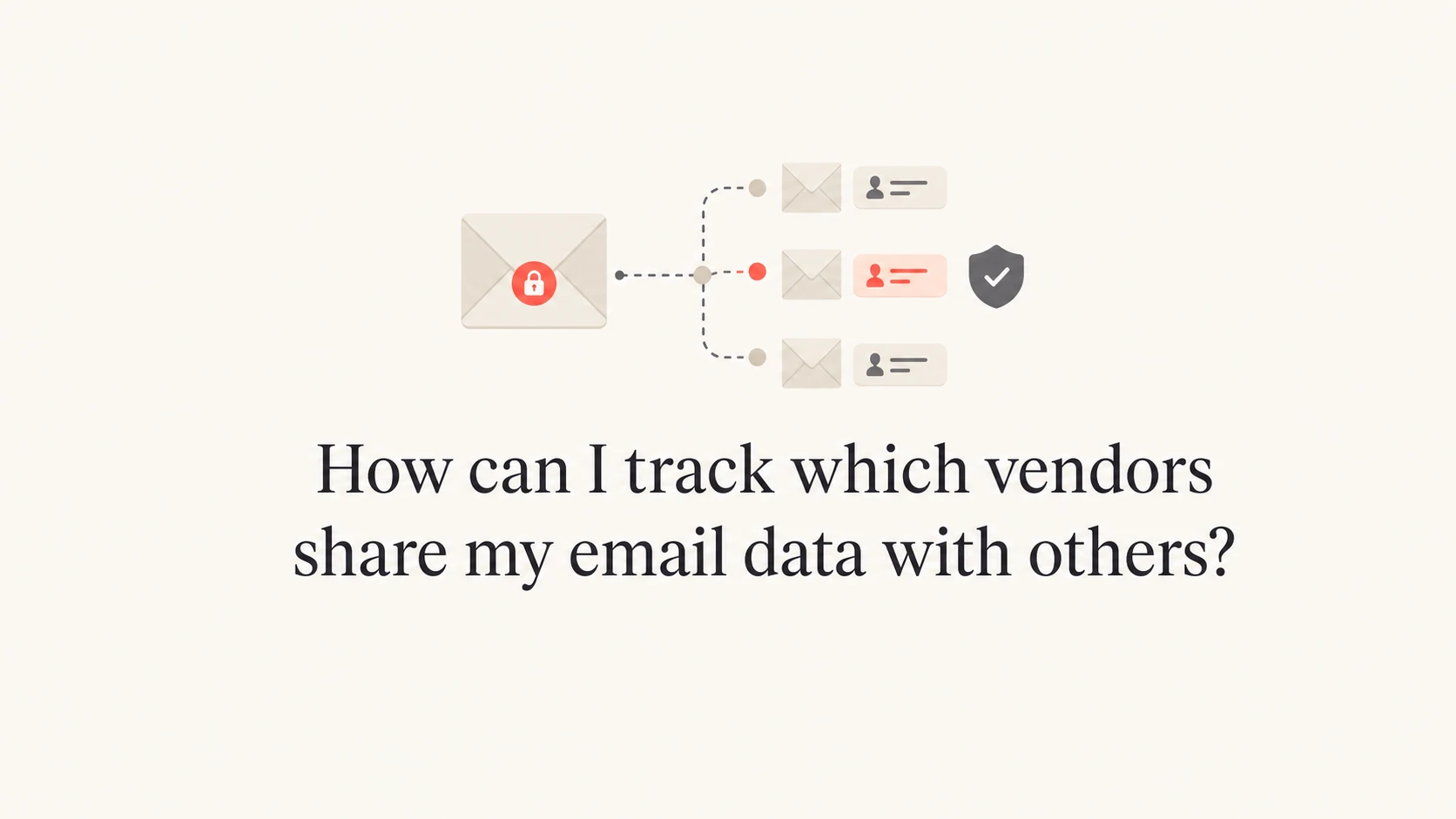 Email aliases and tracking tags arranged around the article title.