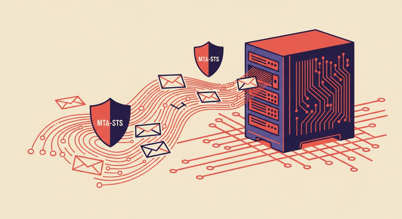 Email server with MTA-STS protection ensuring secure email delivery