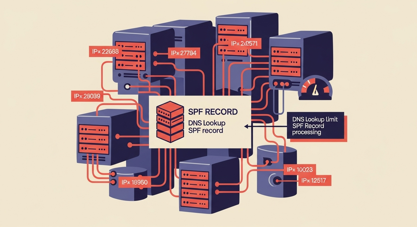 Illustration of SPF lookup limit and IP mechanisms