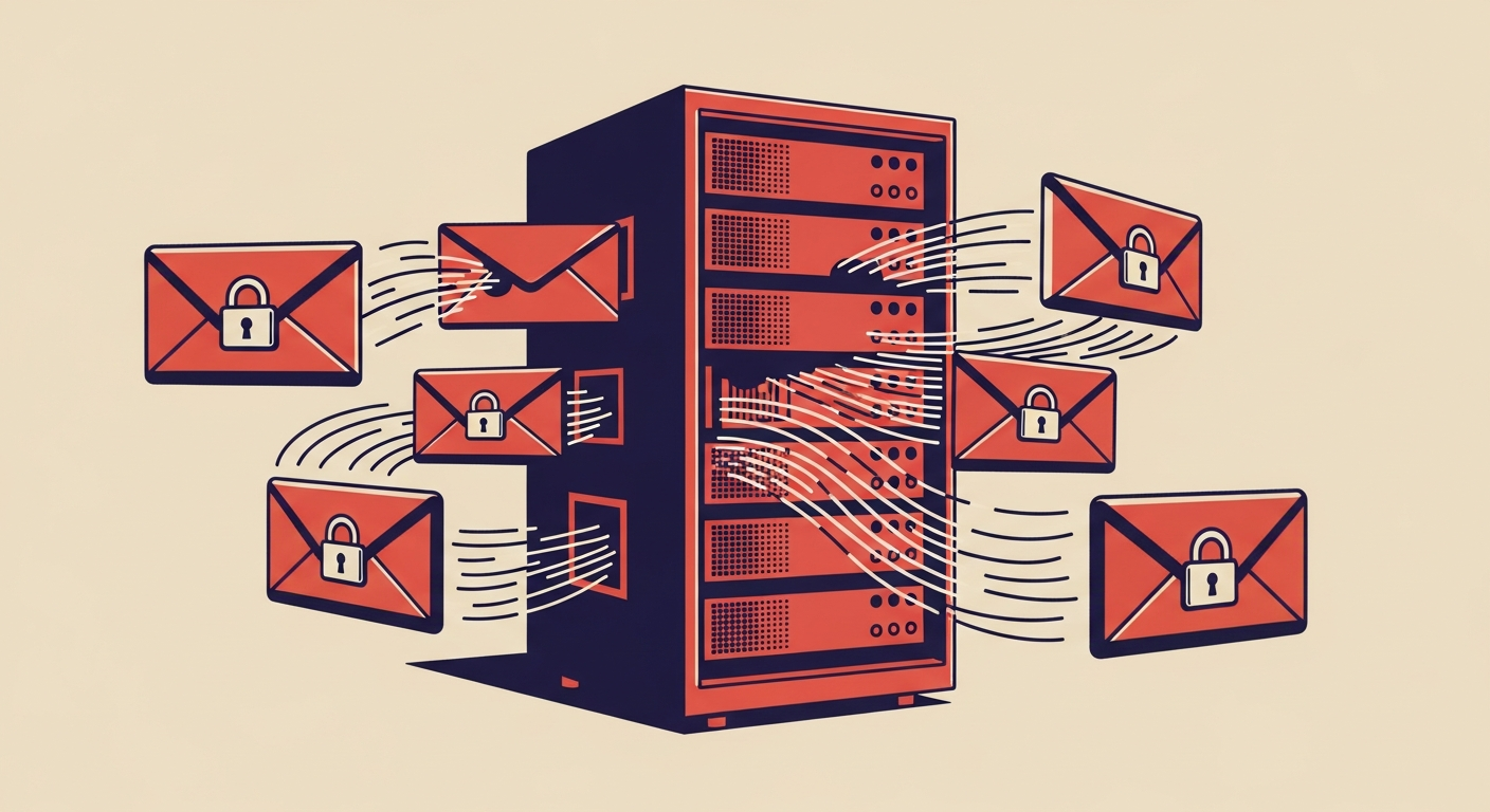 An illustration of secure email flow with MTA-STS protection