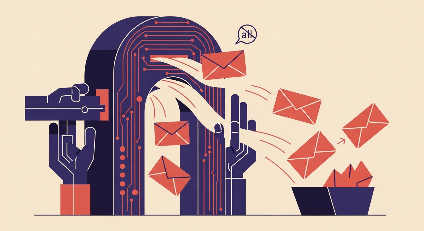 A mail server gateway, illustrating how emails without a proper 'all' mechanism might be treated inconsistently or rejected.