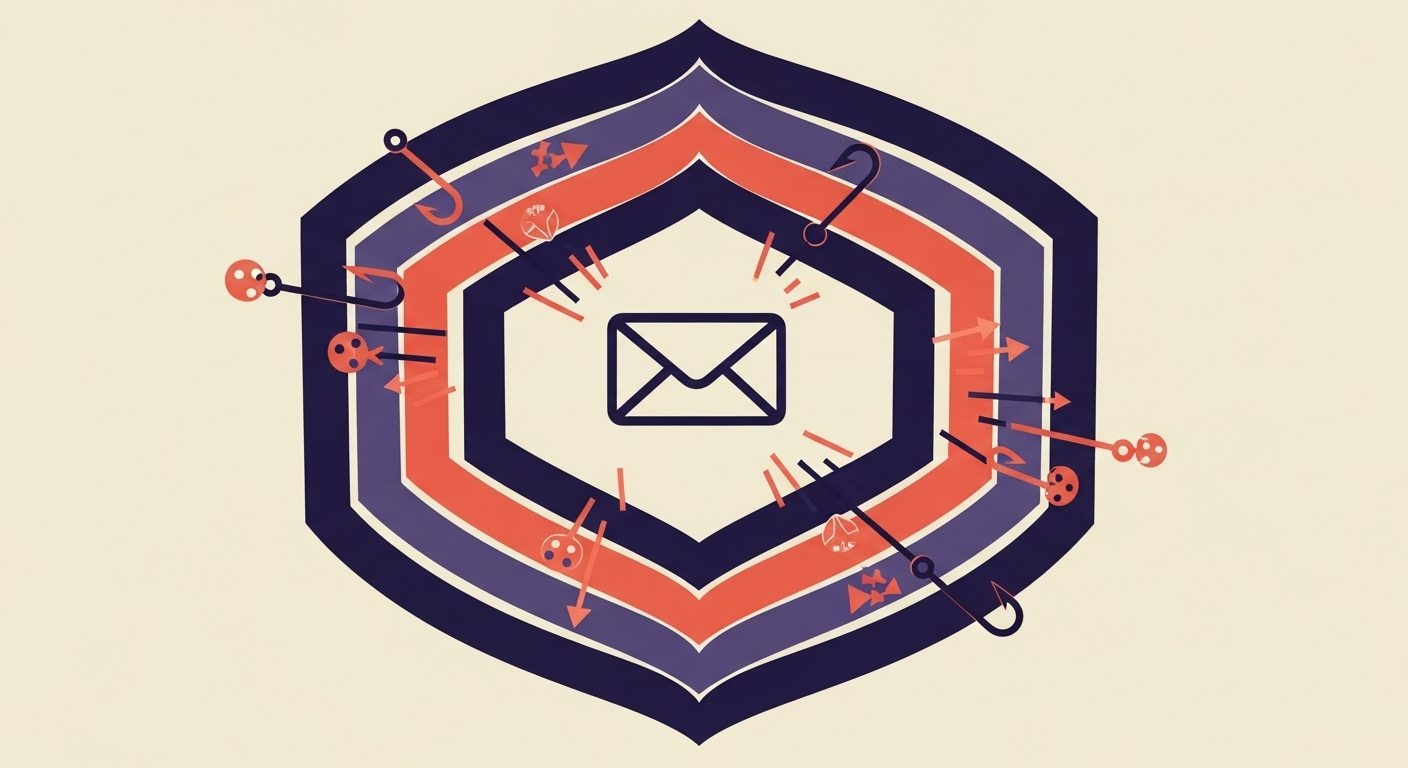 Multi-layered email security approach stopping various phishing threats.