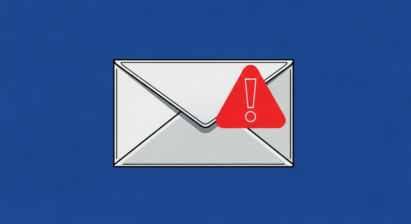 An illustration of an email envelope being marked as spam.