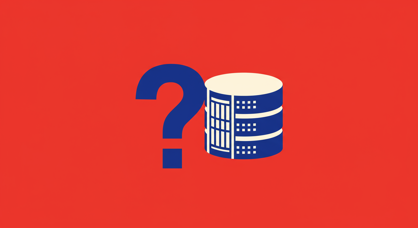 An illustration of a question mark and a DNS server icon, symbolizing the confusion around DKIM temperror.
