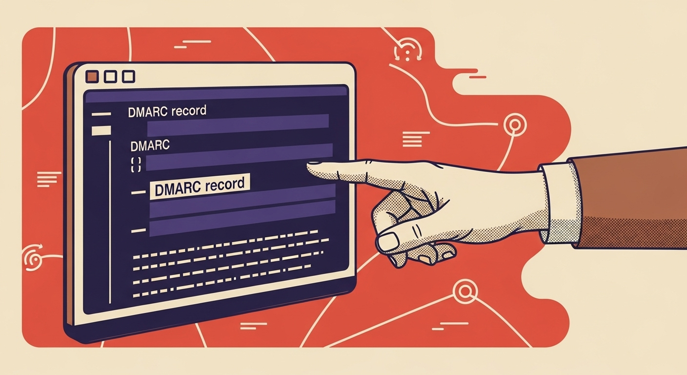 An illustration of configuring a DMARC DNS record.