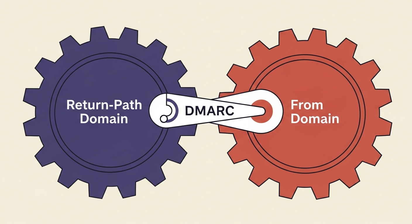 Illustration of Return-Path and From domain alignment with DMARC.