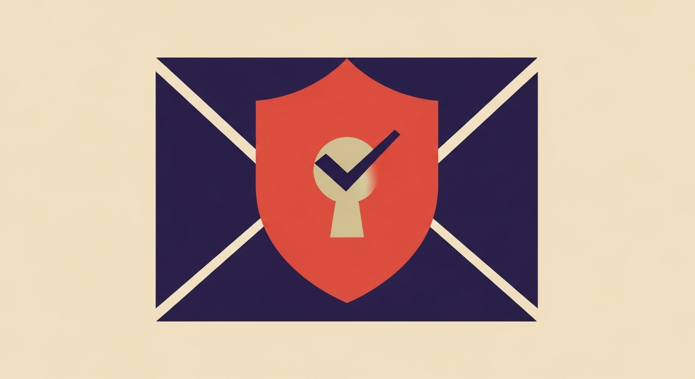 An illustration symbolizing email security and authentication.