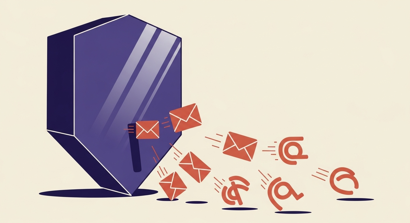 An illustration showing a main domain's DMARC policy being inherited by its subdomains when the 'sp' tag is absent.