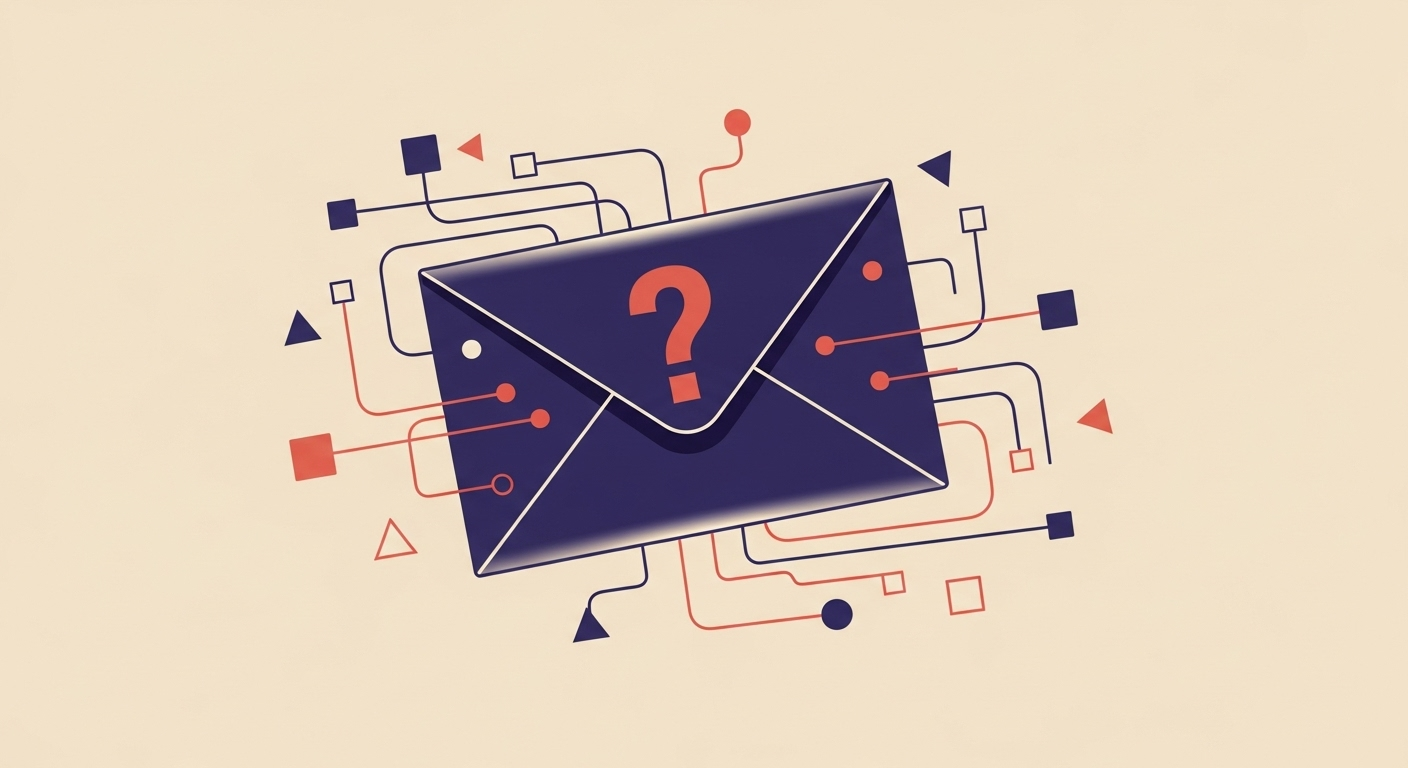 An email message struggling to find its way through a network due to a missing SPF record