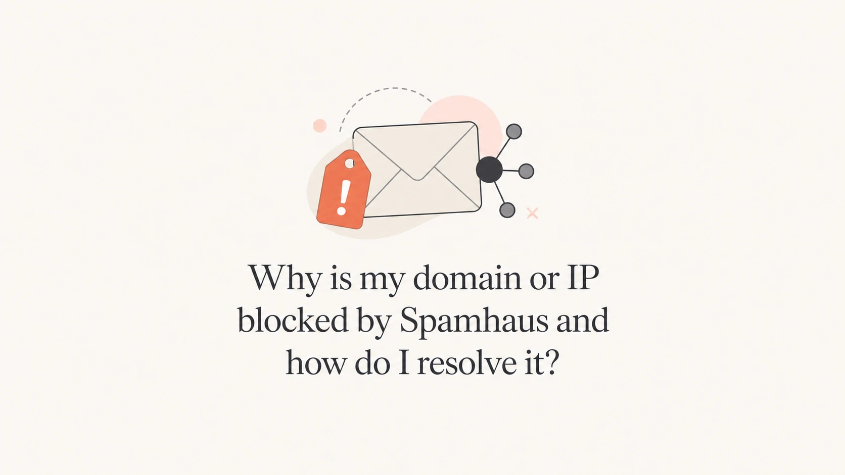 A calm editorial thumbnail about a Spamhaus domain or IP block.