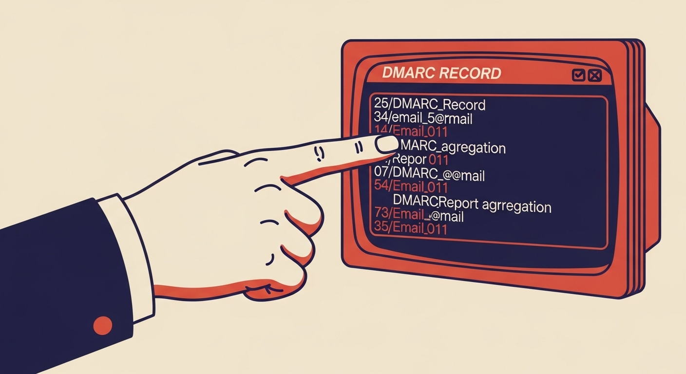 Illustration of DMARC record showing multiple RUA URIs