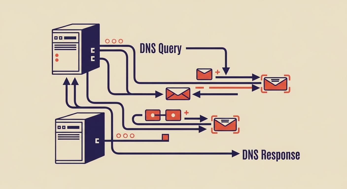 Network diagram showing DNS data flow