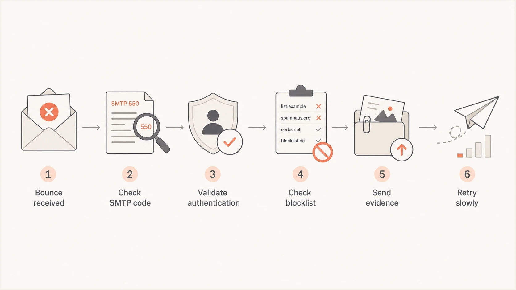 Flowchart for handling a Videotron bounce from SMTP code to controlled retry.