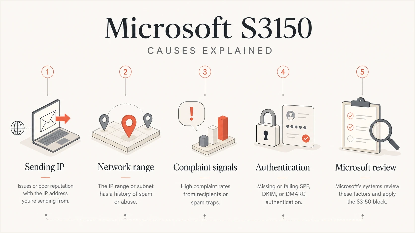 Infographic showing common Microsoft S3150 causes