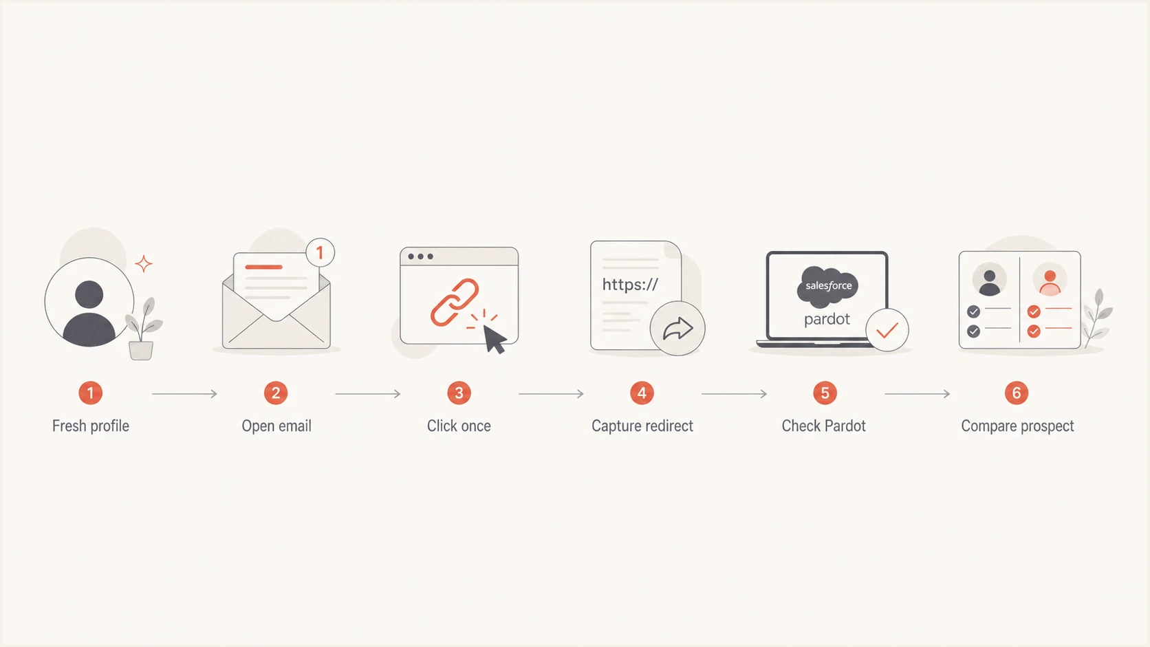 Controlled Pardot click test sequence