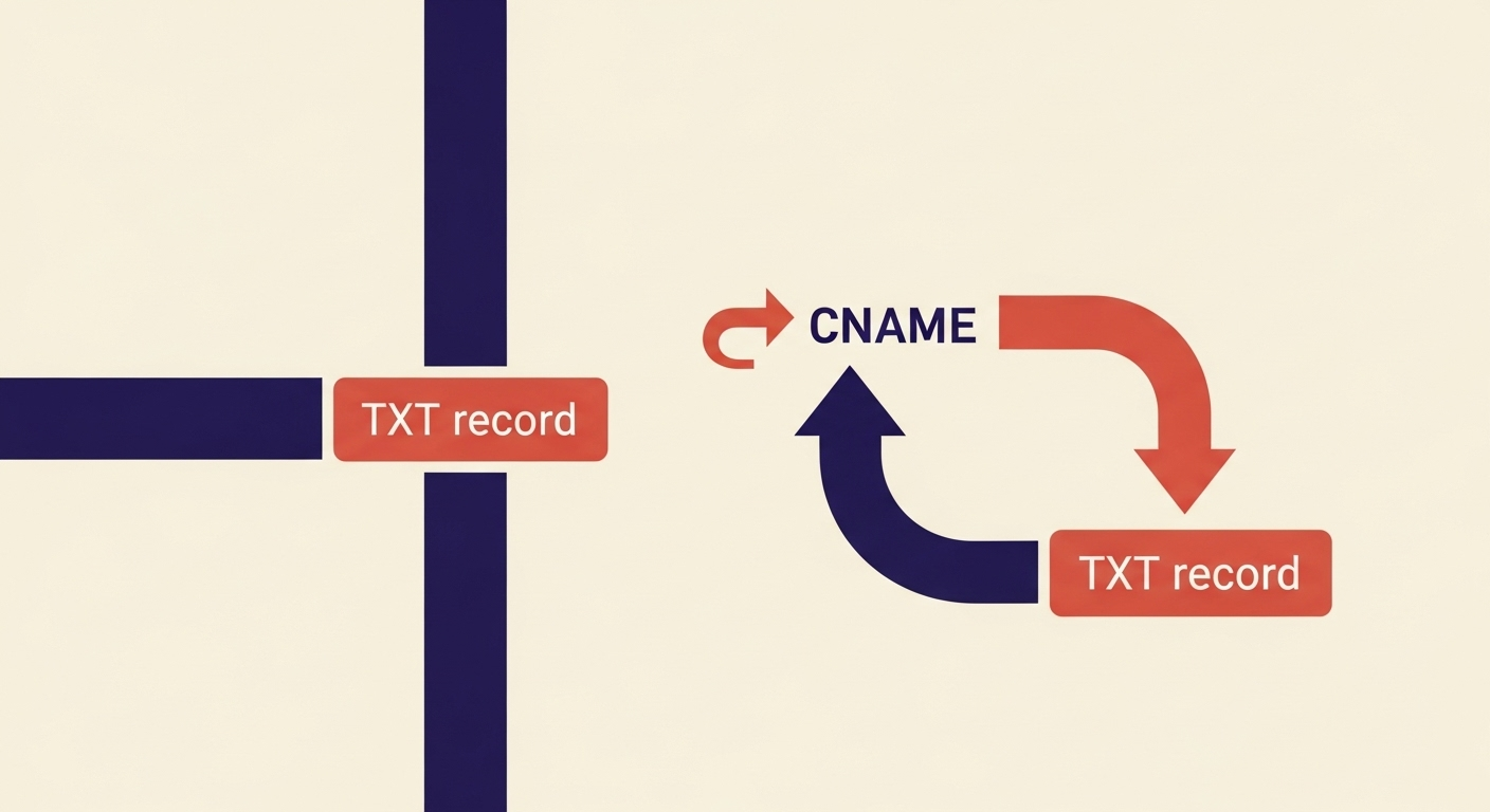 Comparison of TXT and CNAME DKIM record paths