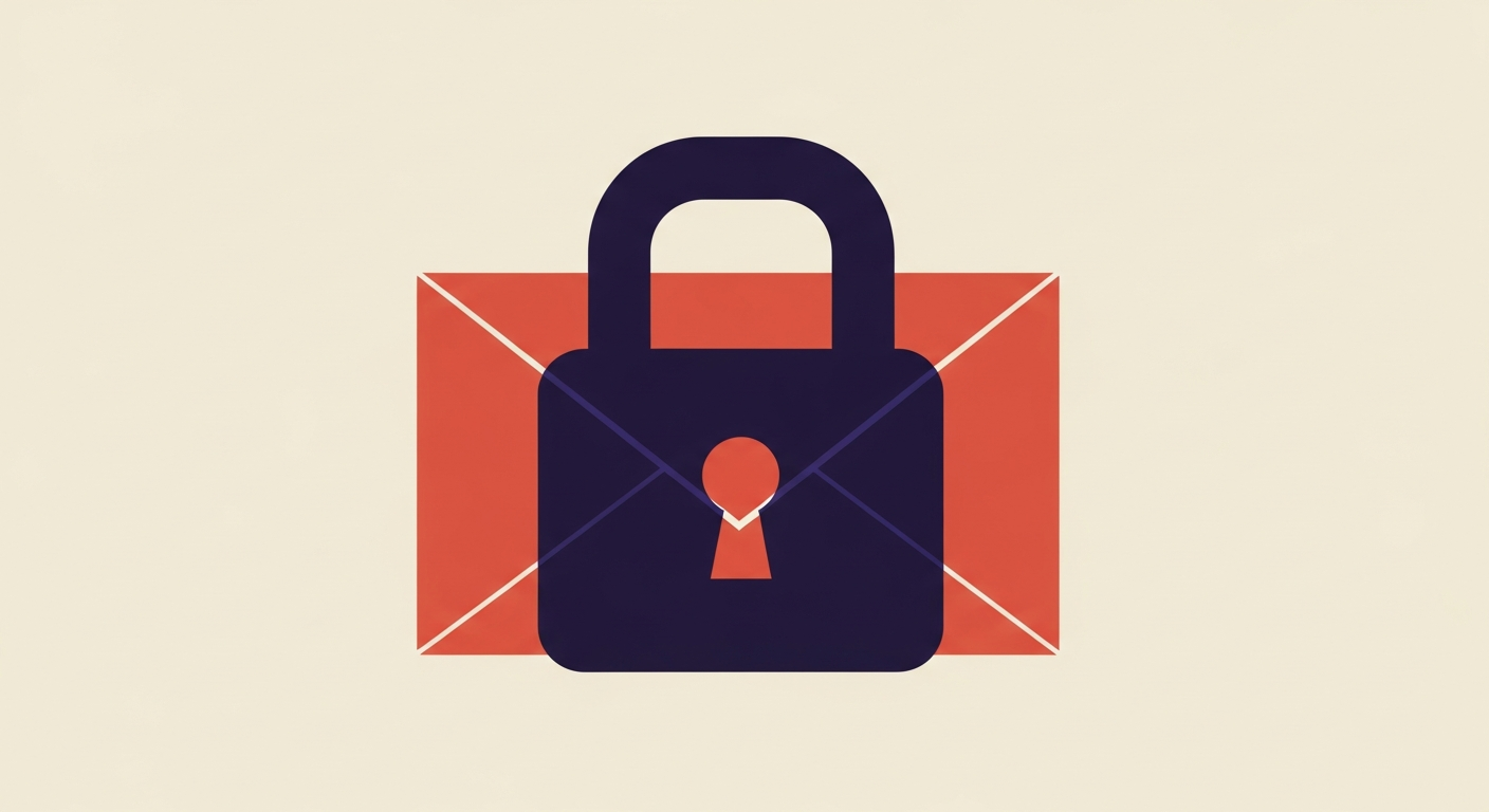 A digital lock overlaying an email envelope, symbolizing secure email transport via MTA-STS.