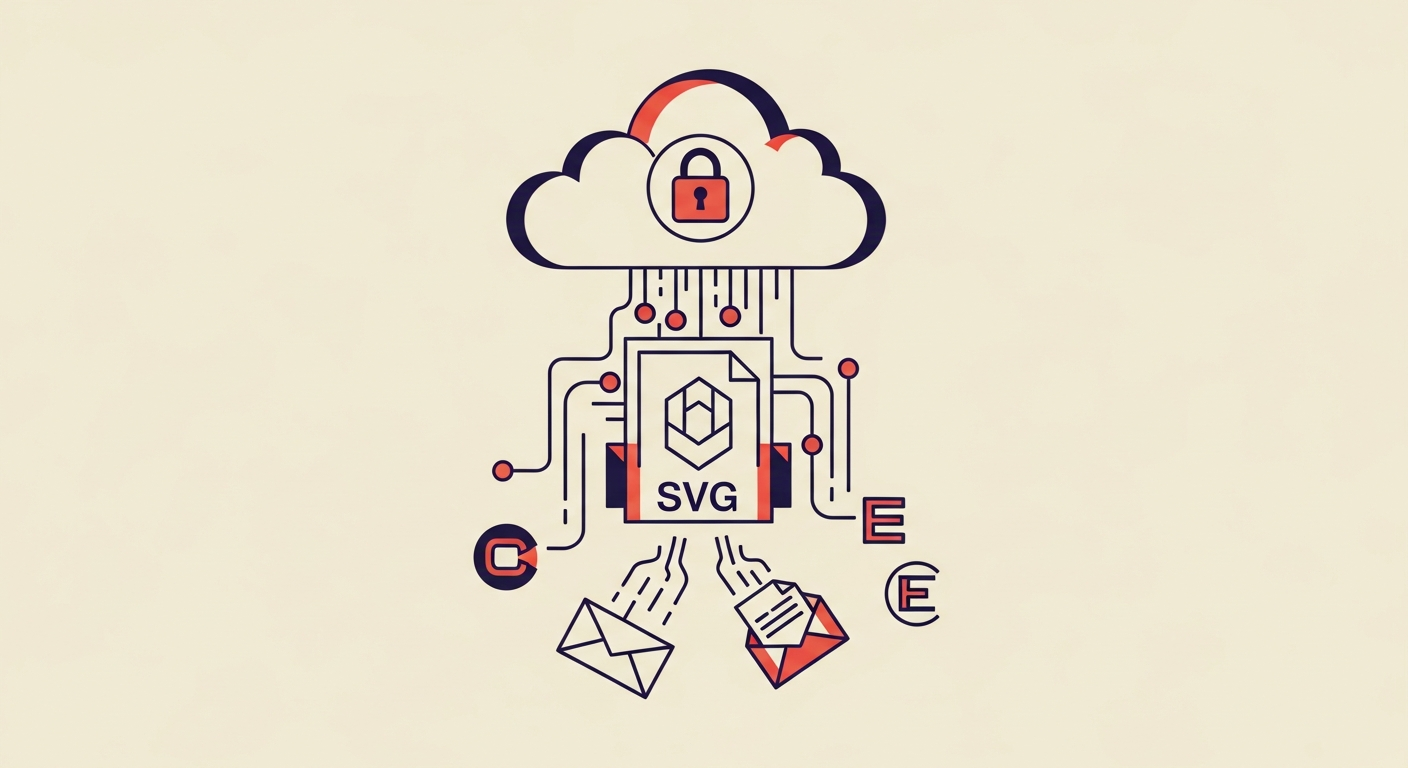 SVG logo securely served from a cloud, received by email clients.
