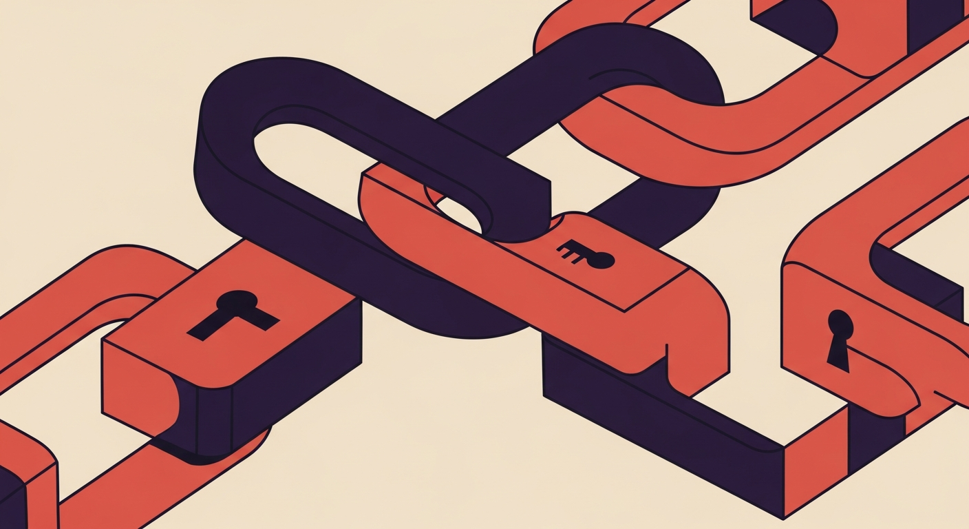 An abstract digital chain, representing the Authenticated Received Chain (ARC) and the integrity provided by ARC-Seals.