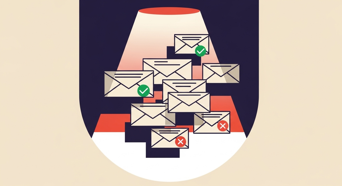 Spotlight on emails showing various authentication results