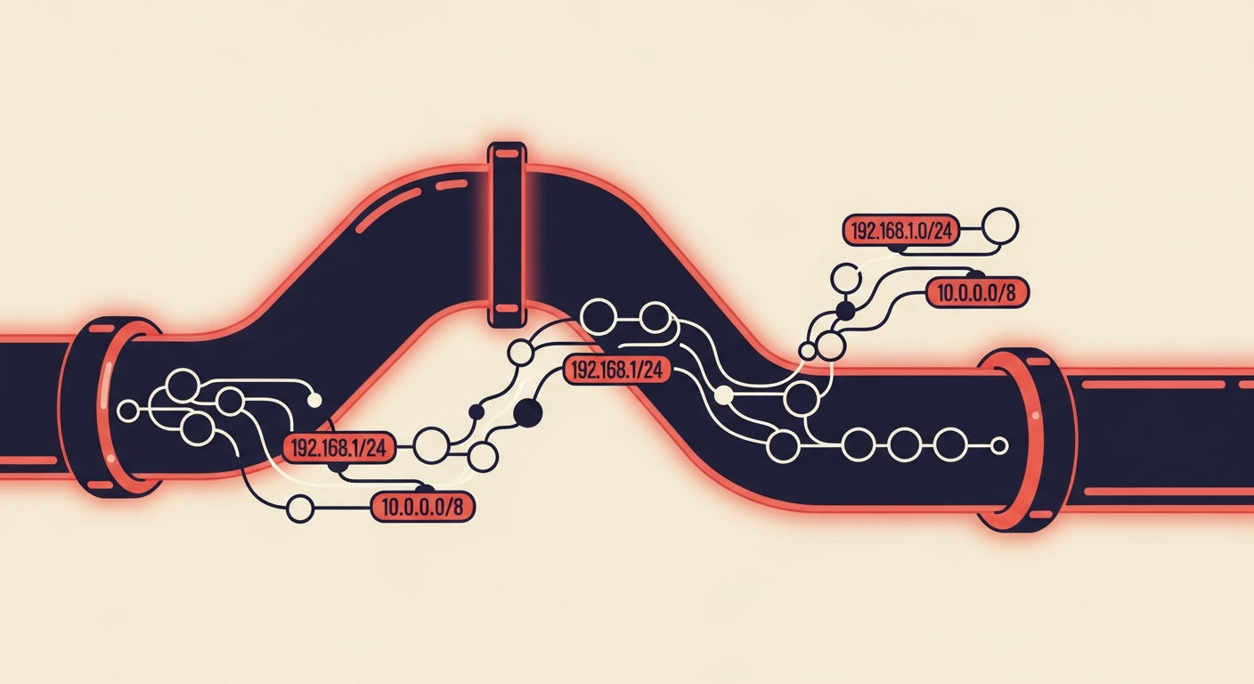 Network map showing IP addresses secured by CIDR notation