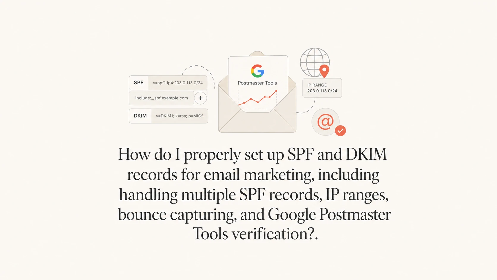 SPF, DKIM, bounce handling, and Google verification setup for email marketing