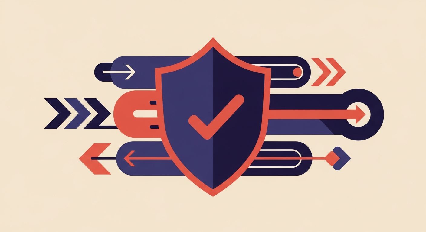 Shield with checkmark, symbolizing enhanced email security and brand protection.