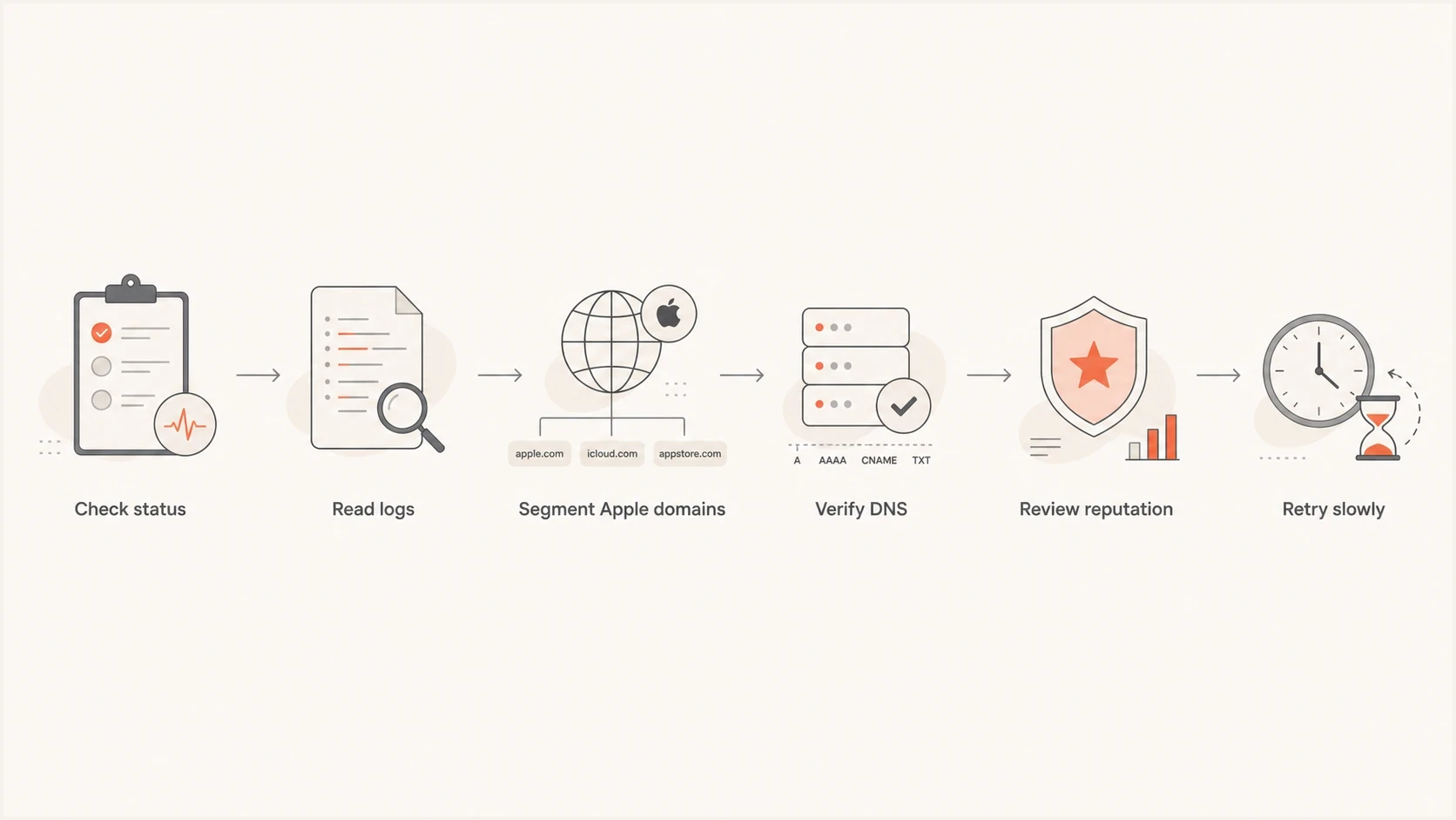 A flowchart for diagnosing iCloud timeout errors.