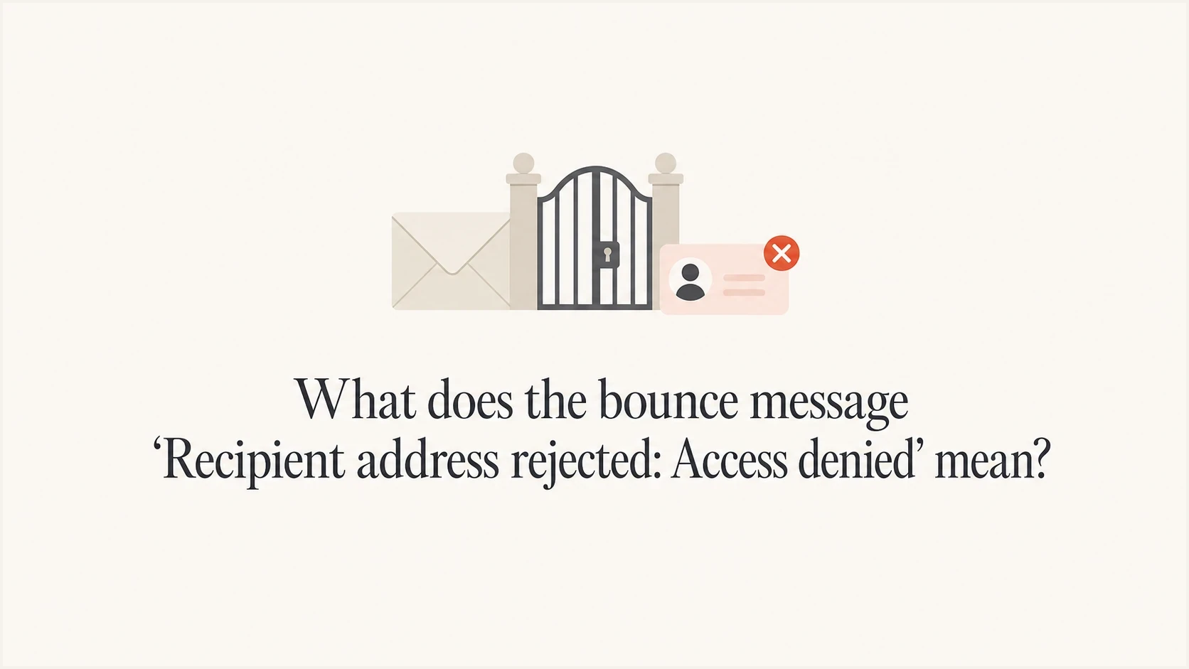 What does the bounce message 'Recipient address rejected: Access denied ...