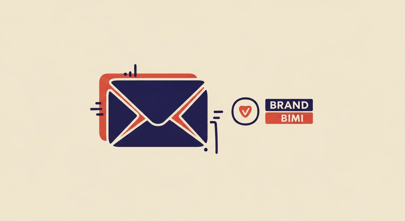 Stylized email icon showing a verified brand logo next to the sender's address, representing BIMI.