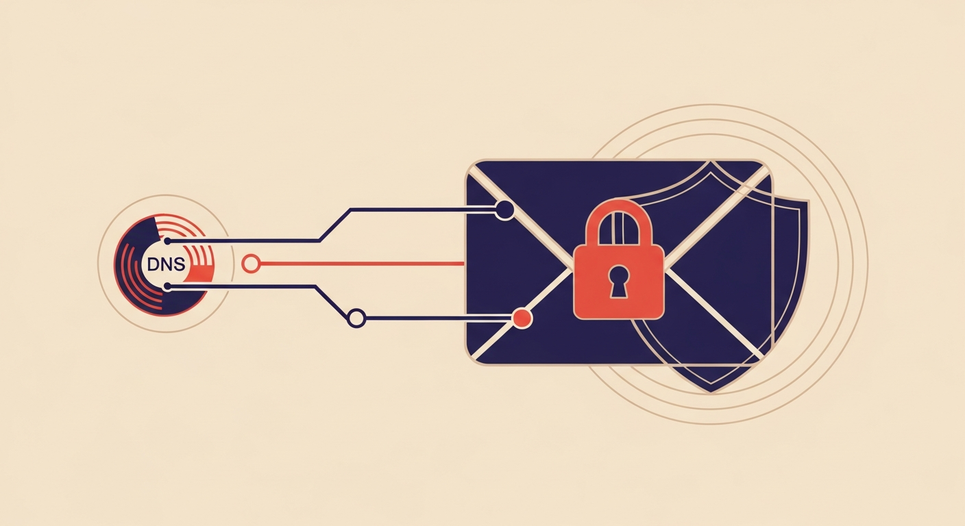 A secure email transmission with MTA-STS TXT record.