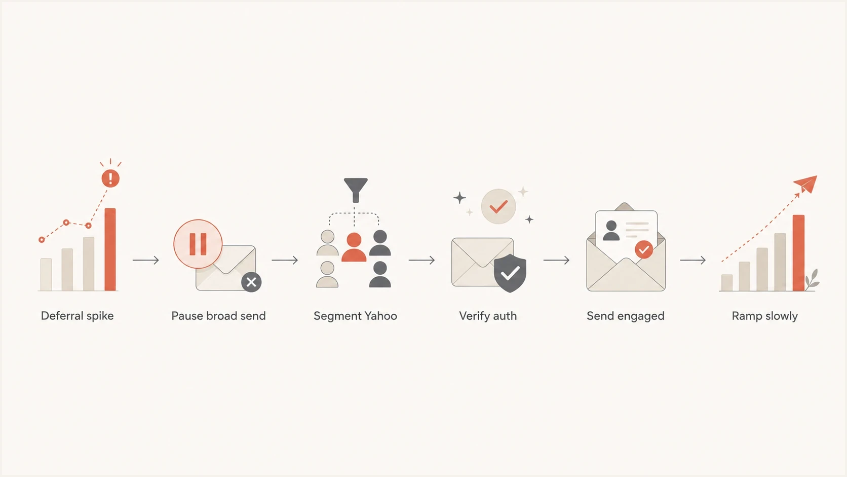 Flowchart showing how to recover after Yahoo defers a campaign.