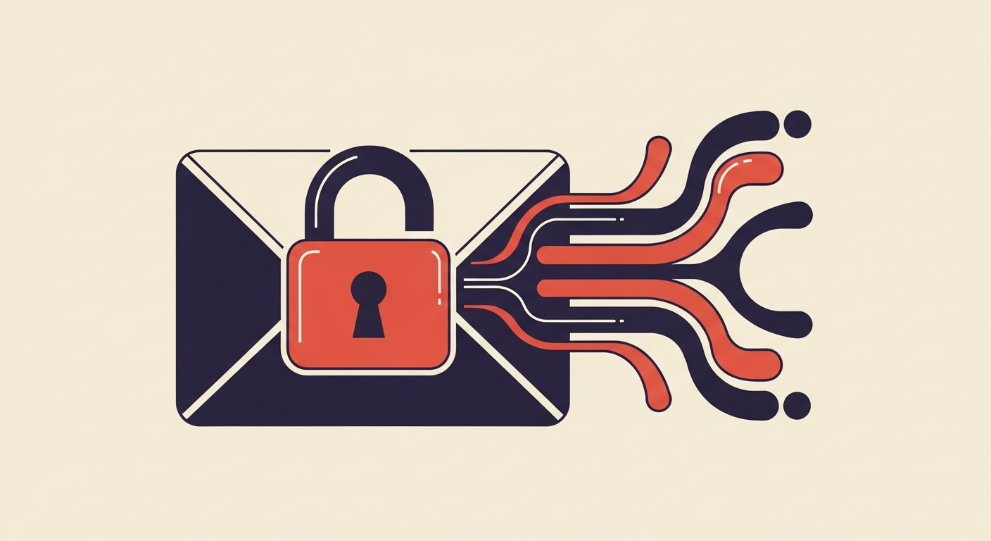 An envelope secured with a padlock, symbolizing MTA-STS email security.