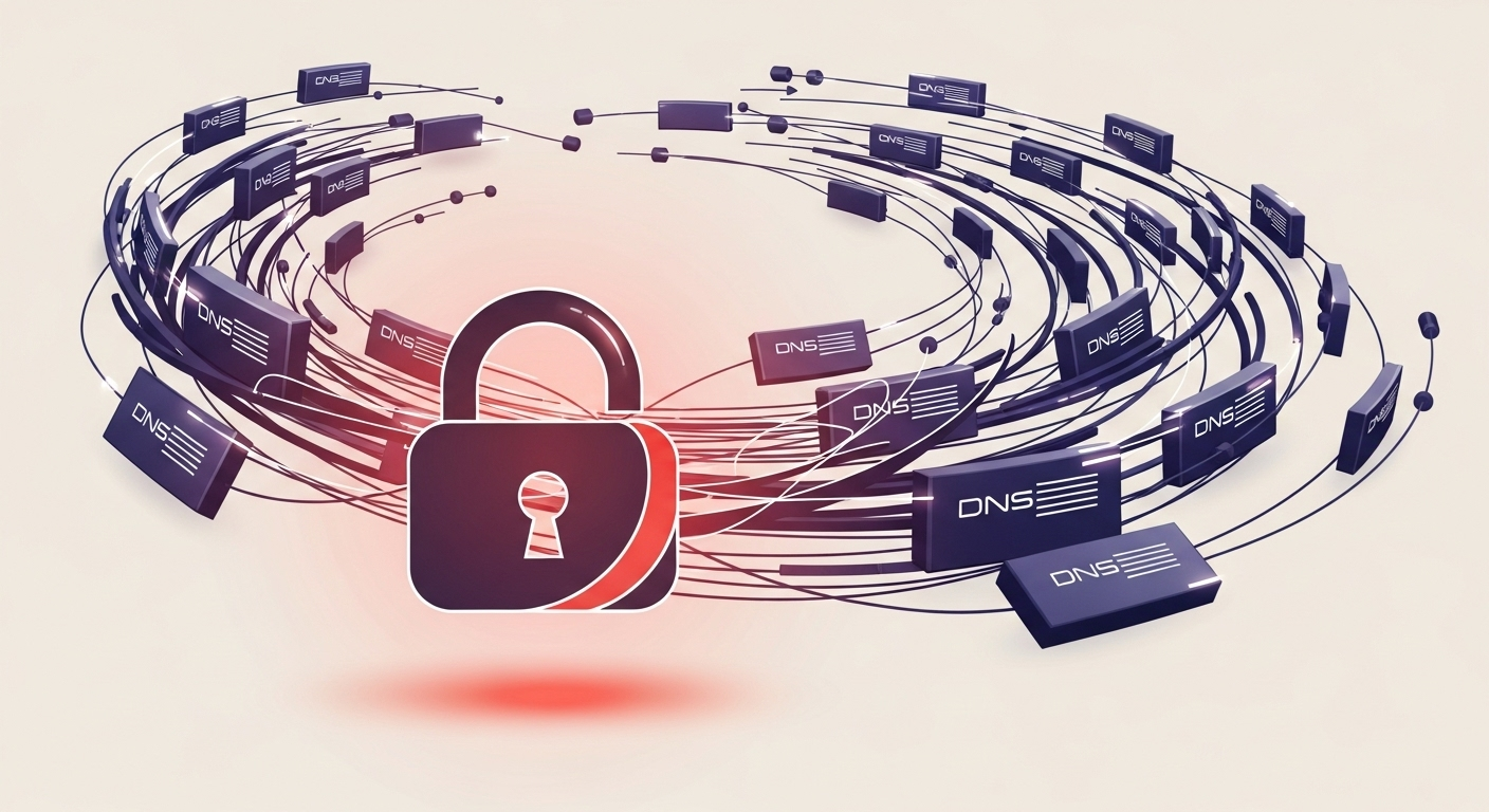 Abstract illustration of DNS records and email security