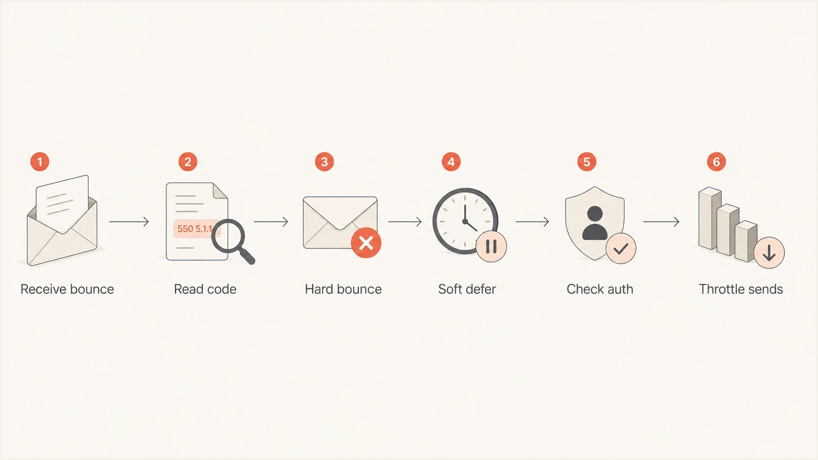 Flowchart showing how to classify AOL and Yahoo bounces before choosing a fix.