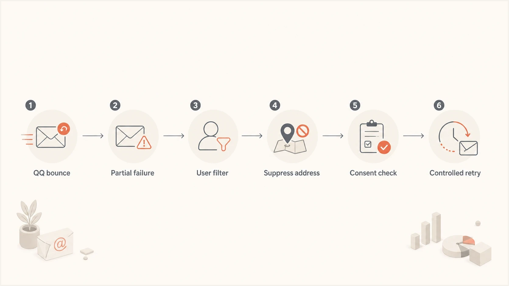 Decision flow for resolving partial QQ.com email delivery failures.