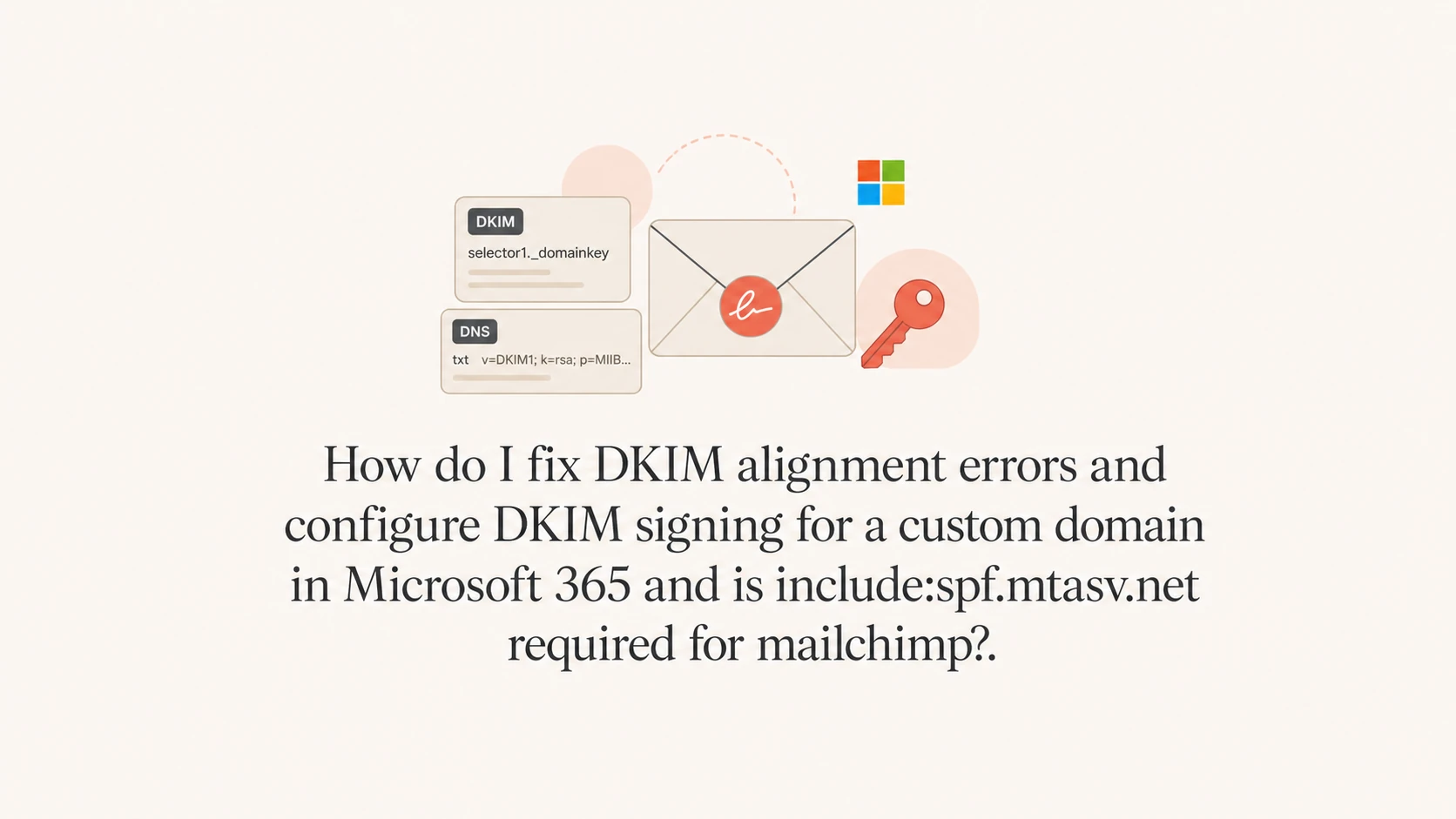 Microsoft 365 DKIM signing and Mailchimp SPF include decision.
