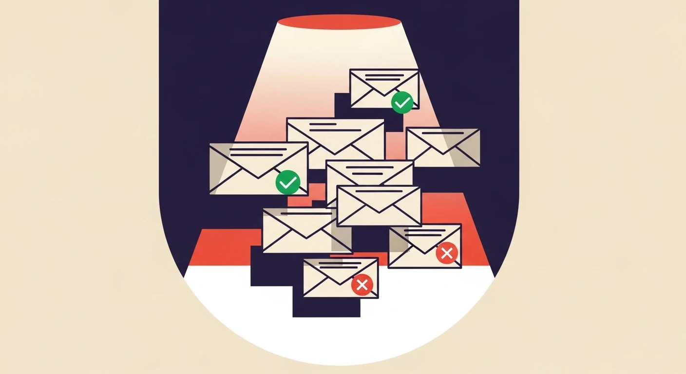 Spotlight on emails showing various authentication results