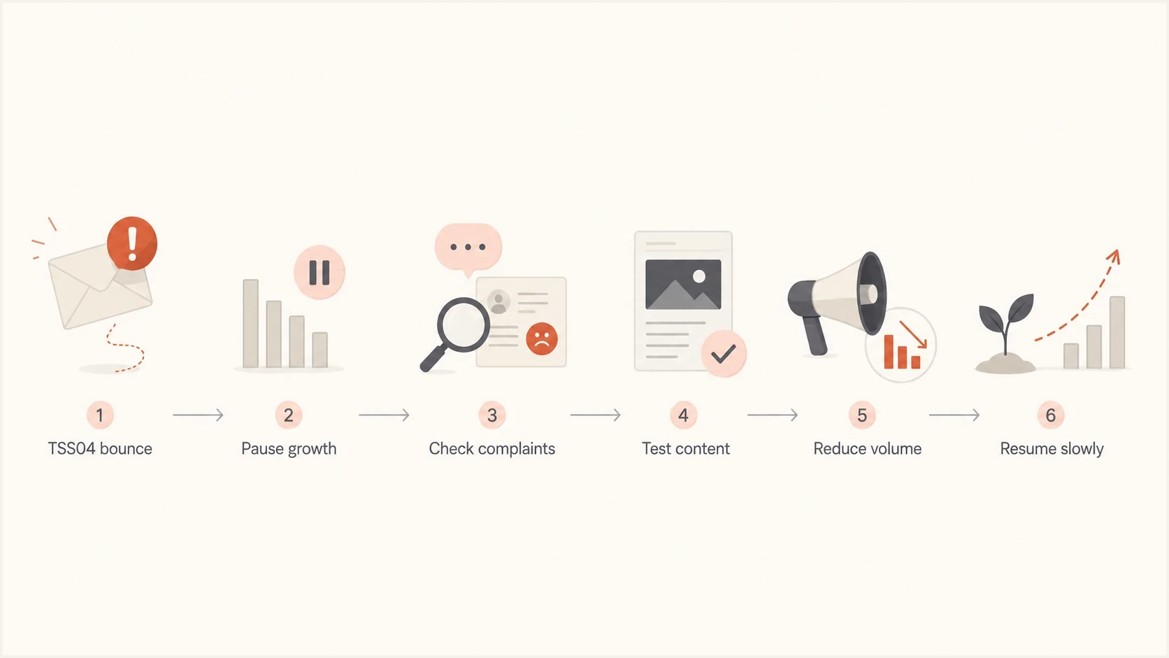 Yahoo TSS04 recovery flowchart for checking complaints and content before restoring volume.