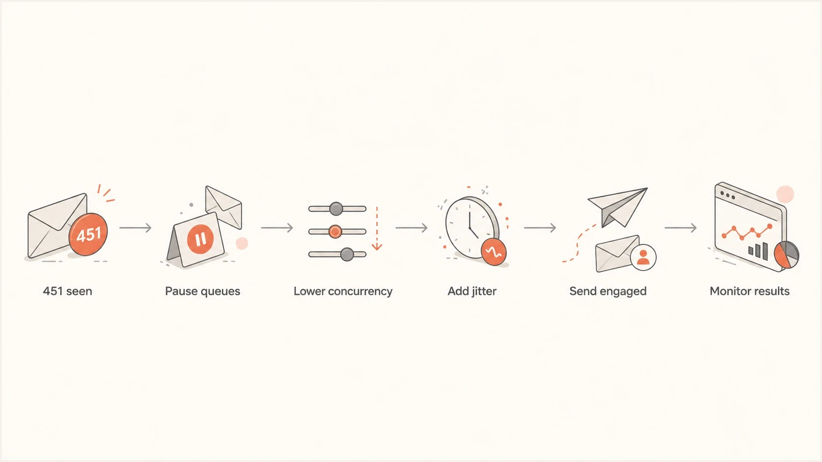 Six-step recovery flow for Hotmail and Outlook.com 451 4.7.652 SMTP connection deferrals.