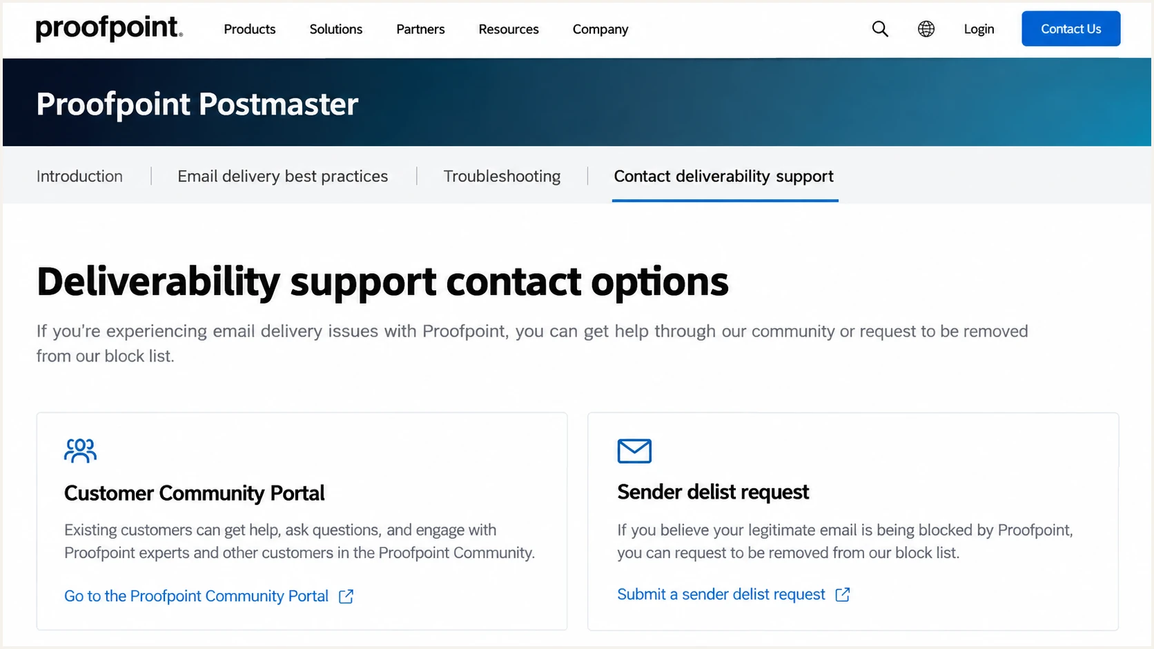 Proofpoint separates customer support access from public sender delisting.