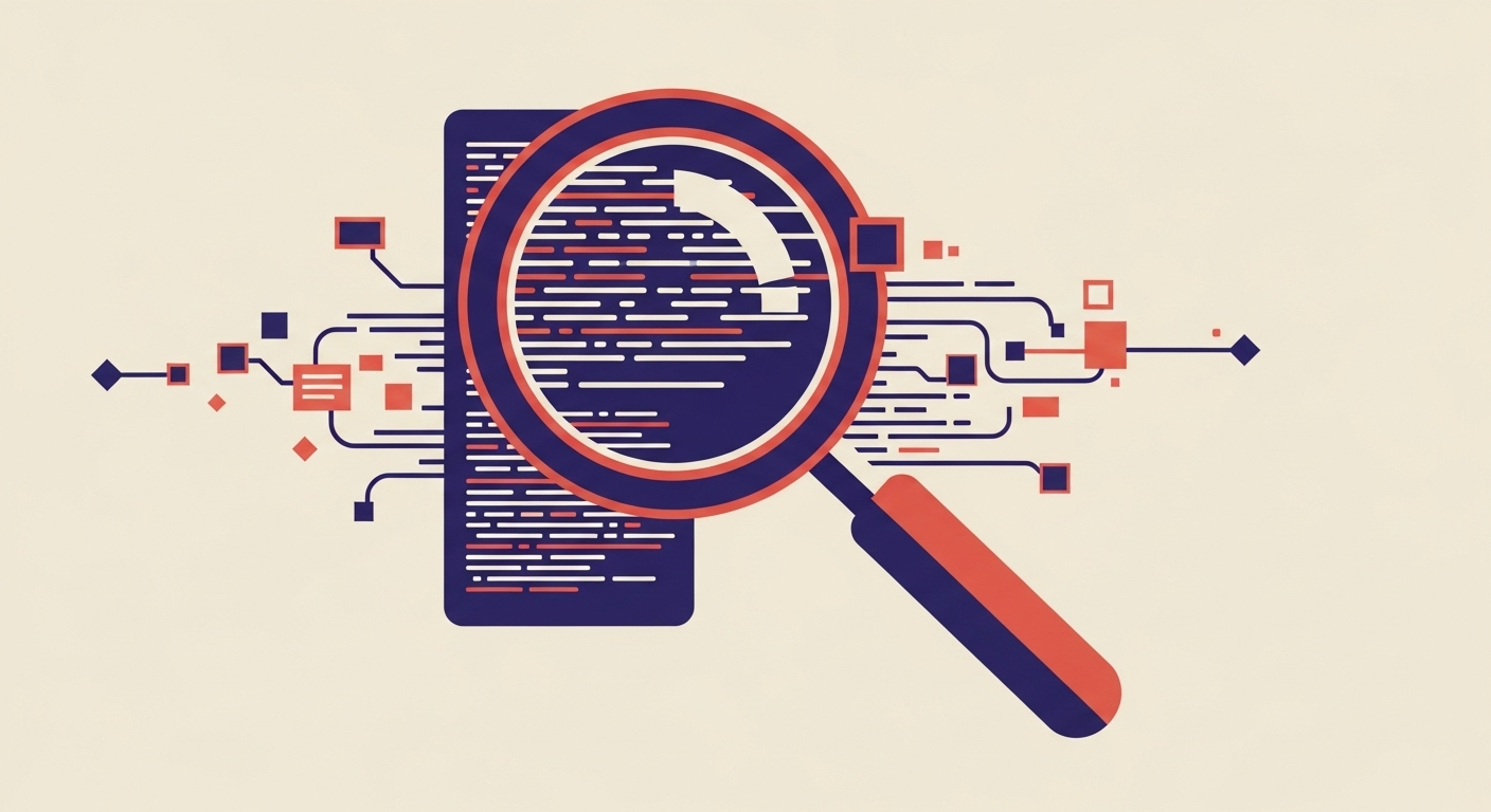 Magnifying glass analyzing DMARC forensic data.