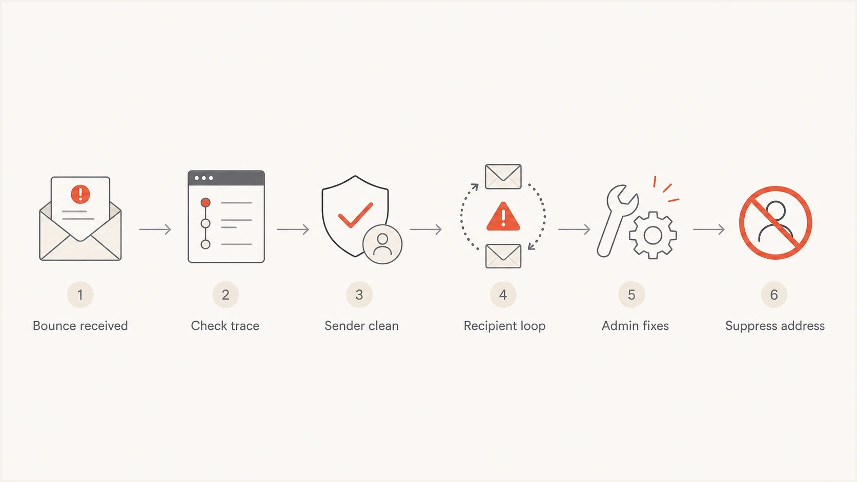 Flowchart showing how to triage a 5.4.14 hop count exceeded error.