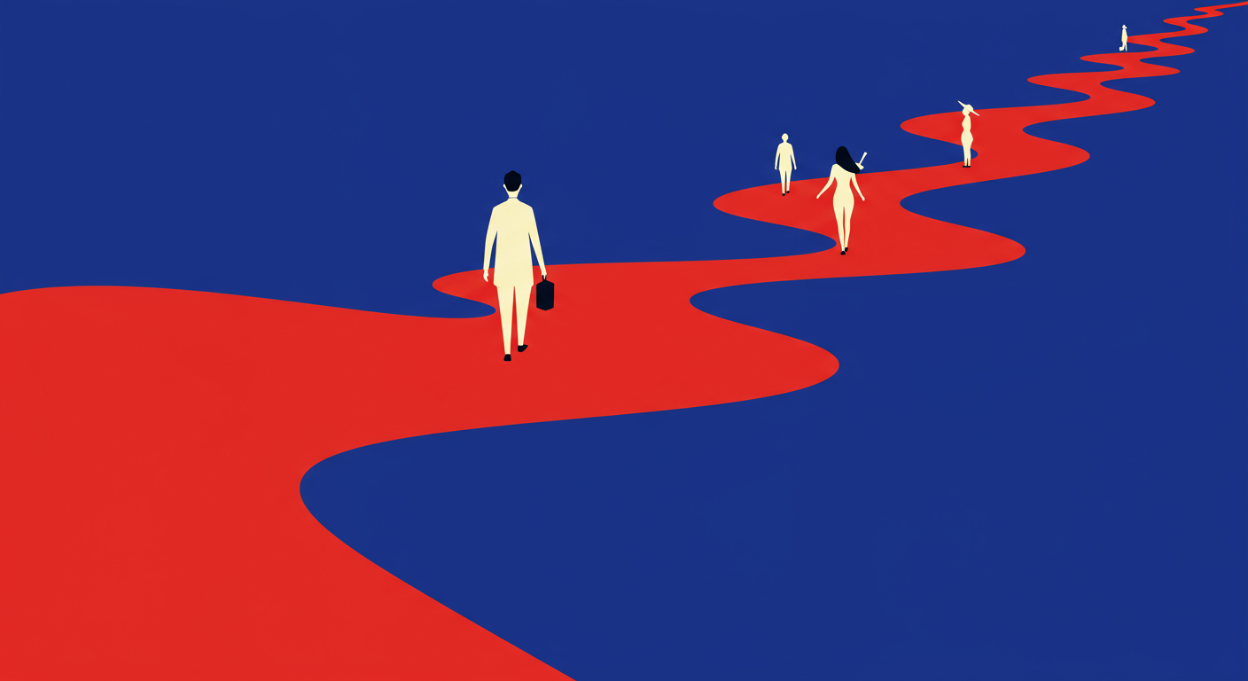 An abstract illustration symbolizing a smooth DMARC migration from one provider to another.