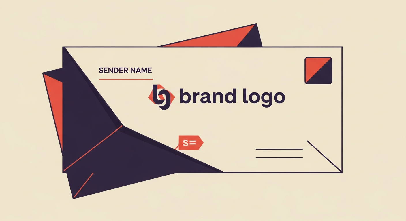 An email envelope displaying a brand logo, representing BIMI 's=' tag functionality