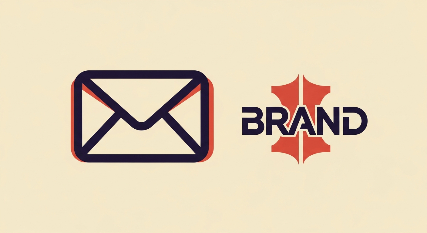 An illustration of a company's logo appearing next to an email in an inbox, representing BIMI.